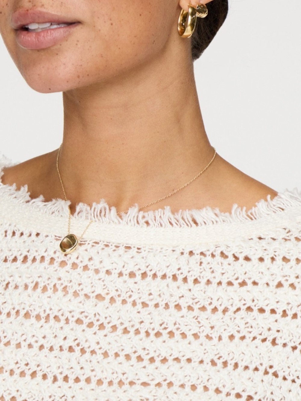 Brochu Walker Simi Fringe Pullover Cream Short-Sleeve Linen Sweater - Picture 5 of 14